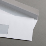Zeta matt Couverts DIN lang mit Fenster Brillantweiss