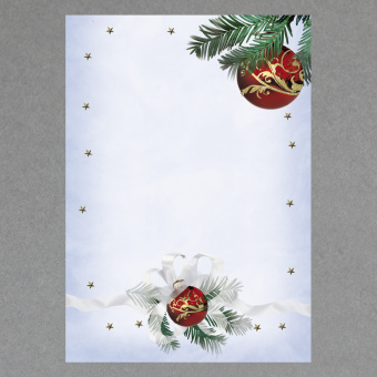 Goldene Sterne und rote Kugeln DIN A4 - 100 Blatt 