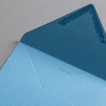 Colorplan Buste DIN B6 lembo di chiusura appuntito gommata Blu acciaio