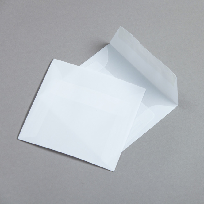 Buste Traslucide Premium Bianco 125 x 125 mm 