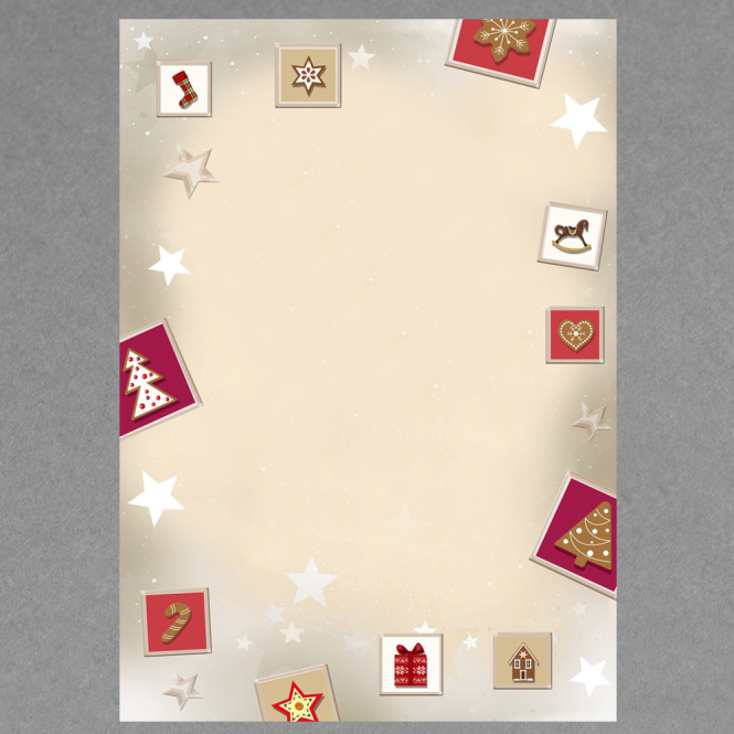 Rot-weisse Weihnachtssymbole - 100 Blatt 