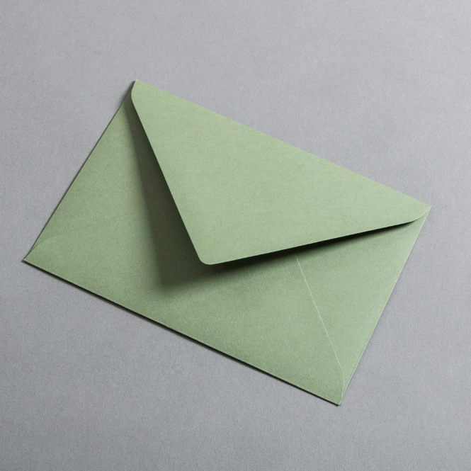 Colorplan Buste DIN B6 lembo di chiusura appuntito gommata Verde oliva