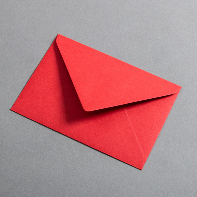Colorplan Buste DIN B6 lembo di chiusura appuntito gommata Rosso