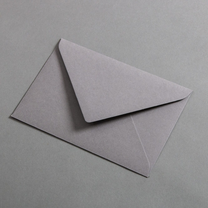 Colorplan Couverts DIN B6 nassklebend spitze Klappe Steingrau