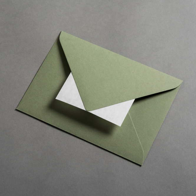 Colorplan Buste DIN B6 lembo di chiusura appuntito Verde oliva