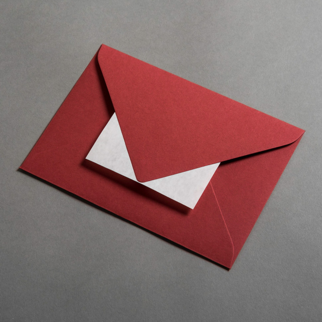 Colorplan Buste DIN B6 lembo di chiusura appuntito Rosso scuro
