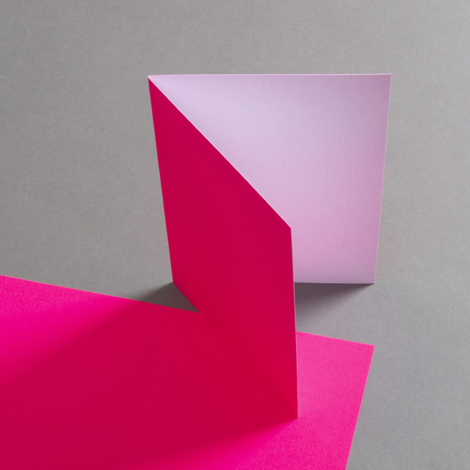 Biglietti Neon DIN B6 doppie alti - Rosa Neon 