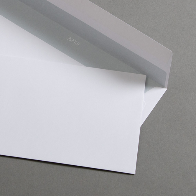 Zeta matt Couverts DIN lang ohne Fenster Brillantweiss