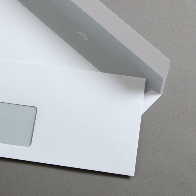 Zeta vergata buste DL con finestra Bianco diamante