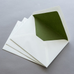 Icon 3 - Creme enveloppes B6 avec doublure couleur Vert olive