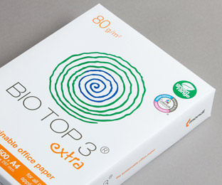 Bio Top 3: carta da fotocopie sostenibile, colore bianco naturale